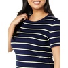 image:imageAmazon Essentials Womens SlimFit ShortSleeve Crewneck TShirt Pack of 2BlackNavy Horizontal Stripe