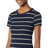 image:imageAmazon Essentials Womens SlimFit ShortSleeve Crewneck TShirt Pack of 2BlackNavy Horizontal Stripe