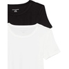 image:imageAmazon Essentials Womens SlimFit ShortSleeve Crewneck TShirt Pack of 2BlackWhite