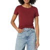 image:imageAmazon Essentials Womens SlimFit ShortSleeve Crewneck TShirt Pack of 2Charcoal HeatherBurgundy