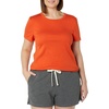 image:imageAmazon Essentials Womens SlimFit ShortSleeve Crewneck TShirt Pack of 2Charcoal HeatherTomato Red