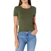 image:imageAmazon Essentials Womens SlimFit ShortSleeve Crewneck TShirt Pack of 2Dark OliveBlack