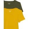 image:imageAmazon Essentials Womens SlimFit ShortSleeve Crewneck TShirt Pack of 2GoldOlive