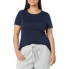 image:imageAmazon Essentials Womens SlimFit ShortSleeve Crewneck TShirt Pack of 2NavyNavy