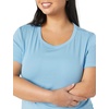 image:imageAmazon Essentials Womens SlimFit ShortSleeve Crewneck TShirt Pack of 2WhiteLight Blue