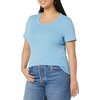image:imageAmazon Essentials Womens SlimFit ShortSleeve Crewneck TShirt Pack of 2WhiteLight Blue