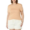 image:imageAmazon Essentials Womens SlimFit ShortSleeve Crewneck TShirt Pack of 2WhiteLight Camel