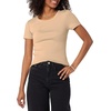 image:imageAmazon Essentials Womens SlimFit ShortSleeve Crewneck TShirt Pack of 2WhiteLight Camel
