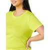 image:imageAmazon Essentials Womens SlimFit ShortSleeve Crewneck TShirt Pack of 2WhiteLime Green