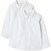 image:imageAmazon Essentials Girls Long Sleeve Poplin Peter Pan ShirtBright White  2 Pack