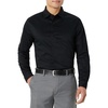 image:imageAmazon Essentials Mens Regular Fit Long Sleeve Wrinkle Resistant Stretch Dress ShirtBlack