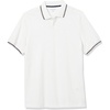 image:imageAmazon Essentials Mens SlimFit ShortSleeve Cotton Pique Polo ShirtWhite Thin Stripe