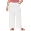 image:imageAmazon Essentials Womens Linen Blend Drawstring Relaxed Fit Wide Leg Pants Available in Plus SizeWhite
