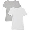 image:imageAmazon Essentials Womens SlimFit ShortSleeve Crewneck TShirt Pack of 2WhiteLight Heather Grey