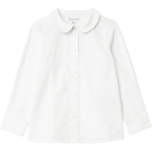image:imageAmazon Essentials Girls Long Sleeve Poplin Peter Pan ShirtBright White