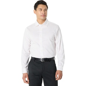 image:imageAmazon Essentials Mens Regular Fit Long Sleeve Wrinkle Resistant Stretch Dress ShirtLavender White Windowpane