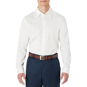 image:imageAmazon Essentials Mens Regular Fit Long Sleeve Wrinkle Resistant Stretch Dress ShirtNavy White Diamond Geo