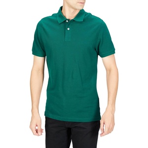image:imageAmazon Essentials Mens SlimFit ShortSleeve Cotton Pique Polo ShirtArmy Green