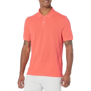 image:imageAmazon Essentials Mens SlimFit ShortSleeve Cotton Pique Polo ShirtCoral Orange