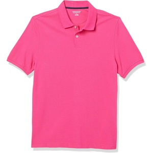 image:imageAmazon Essentials Mens SlimFit ShortSleeve Cotton Pique Polo ShirtHot Pink