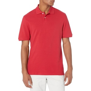 image:imageAmazon Essentials Mens SlimFit ShortSleeve Cotton Pique Polo ShirtRed