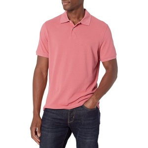 image:imageAmazon Essentials Mens SlimFit ShortSleeve Cotton Pique Polo ShirtWashed Red