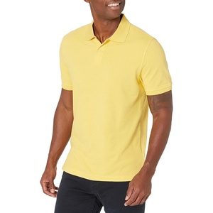 image:imageAmazon Essentials Mens SlimFit ShortSleeve Cotton Pique Polo ShirtYellow