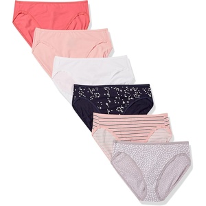 image:imageAmazon Essentials Womens Cotton Stretch HighCut Bikini PantyMulticolorDotsStarsStripe