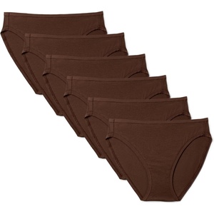 image:imageAmazon Essentials Womens Cotton Stretch HighCut Bikini PantyRich Hazel 6pk