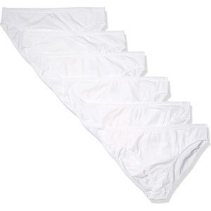 image:imageAmazon Essentials Womens Cotton Stretch HighCut Bikini PantyWhite