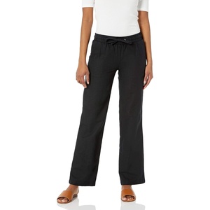 image:imageAmazon Essentials Womens Linen Blend Drawstring Relaxed Fit Wide Leg Pants Available in Plus SizeBlack
