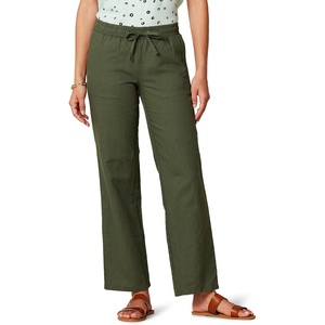 image:imageAmazon Essentials Womens Linen Blend Drawstring Relaxed Fit Wide Leg Pants Available in Plus SizeDark Olive