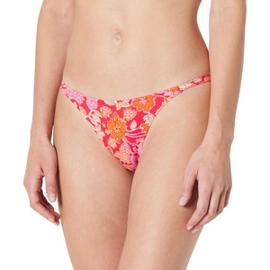 image:imageAmazon Essentials Womens NoTie String Swim Bikini BottomBright Poppy Red Folk Floral
