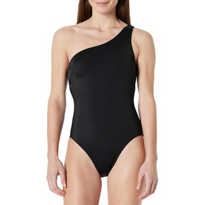 image:imageAmazon Essentials Womens OneShoulder OnePiece SwimsuitWashed Black