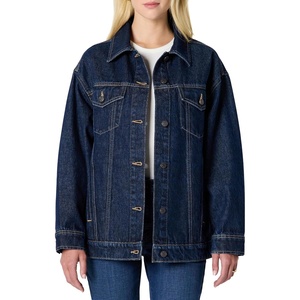 image:imageAmazon Essentials Womens RegularFit Denim Trucker JacketDark Midnight Wash