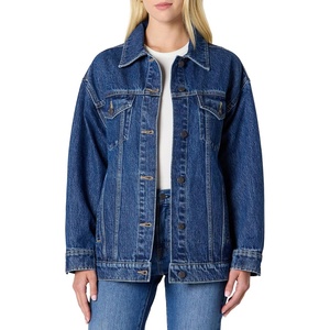 image:imageAmazon Essentials Womens RegularFit Denim Trucker JacketMedium Blue Vintage