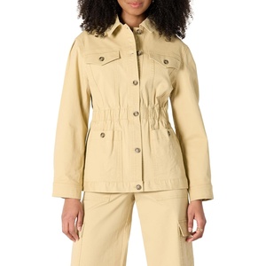 image:imageAmazon Essentials Womens RelaxedFit Dropped Shoulder Midweight Cotton Twill JacketTan