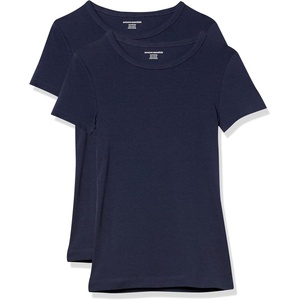 image:imageAmazon Essentials Womens SlimFit ShortSleeve Crewneck TShirt Pack of 2Navy
