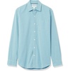 image:imageAmazon Essentials Mens RegularFit LongSleeve Casual Poplin Shirt Button Front Business Casual CollaredAqua Blue Gingham