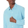 image:imageAmazon Essentials Mens RegularFit LongSleeve Casual Poplin Shirt Button Front Business Casual CollaredAqua Blue Gingham