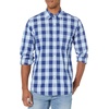 image:imageAmazon Essentials Mens RegularFit LongSleeve Casual Poplin Shirt Button Front Business Casual CollaredBlue Buffalo