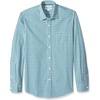 image:imageAmazon Essentials Mens RegularFit LongSleeve Casual Poplin Shirt Button Front Business Casual CollaredBlue Green Gingham