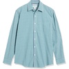 image:imageAmazon Essentials Mens RegularFit LongSleeve Casual Poplin Shirt Button Front Business Casual CollaredBlue Green Gingham