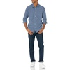 image:imageAmazon Essentials Mens RegularFit LongSleeve Casual Poplin Shirt Button Front Business Casual CollaredBlue Plaid