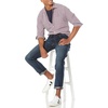 image:imageAmazon Essentials Mens RegularFit LongSleeve Casual Poplin Shirt Button Front Business Casual CollaredBlue Red Gingham