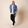 image:imageAmazon Essentials Mens RegularFit LongSleeve Casual Poplin Shirt Button Front Business Casual CollaredBlue White Vertical Stripe