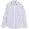 image:imageAmazon Essentials Mens RegularFit LongSleeve Casual Poplin Shirt Button Front Business Casual CollaredBlue White Vertical Stripe