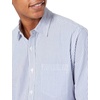 image:imageAmazon Essentials Mens RegularFit LongSleeve Casual Poplin Shirt Button Front Business Casual CollaredBlue White Vertical Stripe