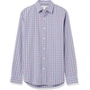 image:imageAmazon Essentials Mens RegularFit LongSleeve Casual Poplin Shirt Button Front Business Casual CollaredLight Blue Red Plaid