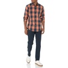image:imageAmazon Essentials Mens RegularFit LongSleeve Casual Poplin Shirt Button Front Business Casual CollaredNavy Orange Buffalo